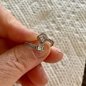 Pandora Silver Ring with Sparkling Stones